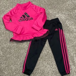 Girl’s Adidas Sweatshirt & Jogger Track Suit Set